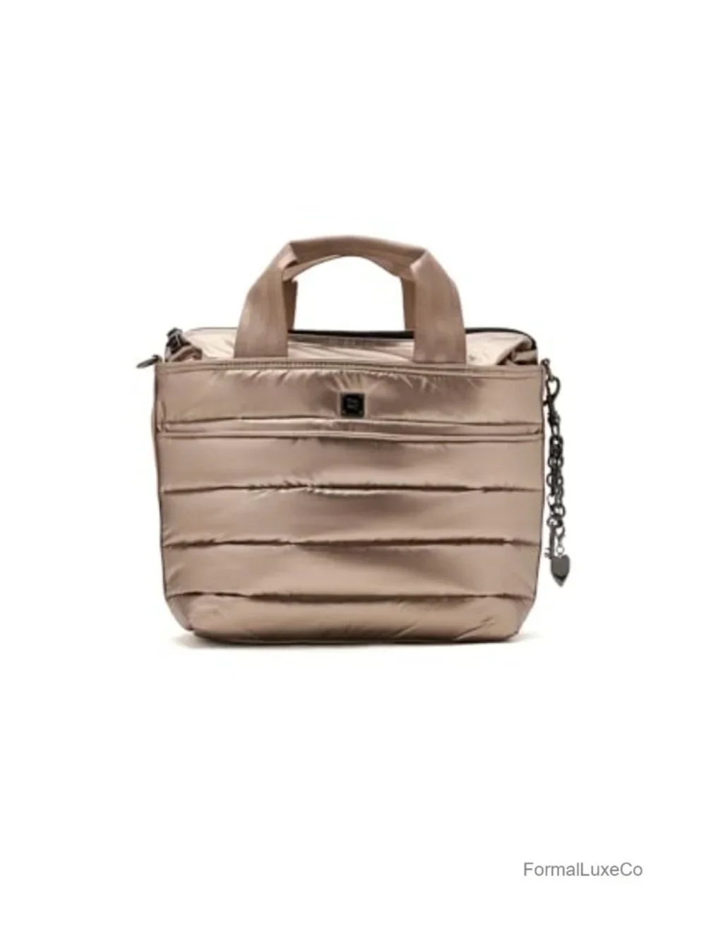 Think Royln Getaway Polyester Tote Satchel with Mini Pouch & Charm
